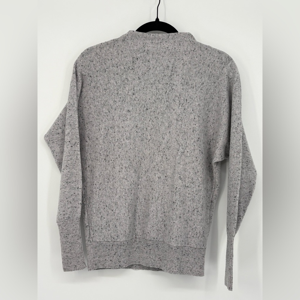 MAX STUDIO Sweater Marled Gray Mock Neck Merino Wool Blend Women’s Small